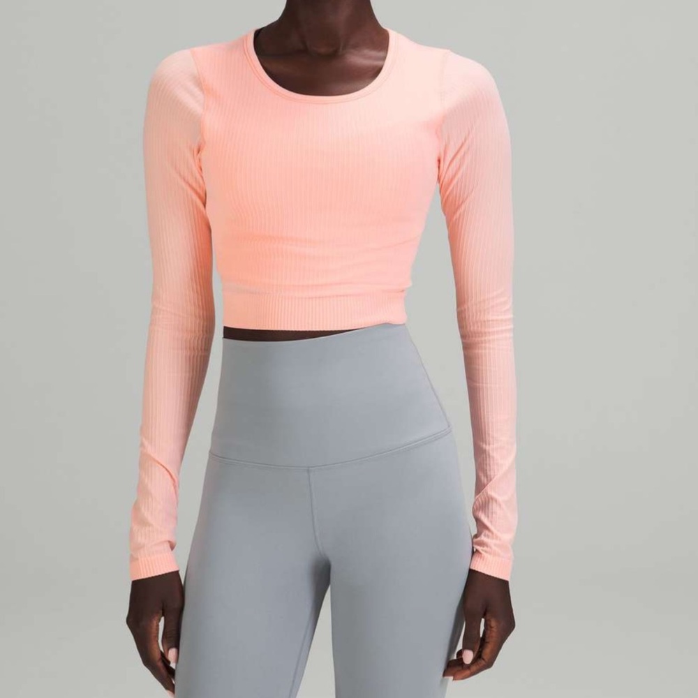 Lululemon Ebb to Street Long Sleeve Shirt – Dew Pink (Peachy) Size 8